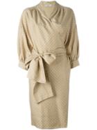 Christian Dior Vintage Polka Dot Tie Dress, Women's, Size: 46, Nude/neutrals
