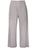 Pleats Please By Issey Miyake Flare Pleated Trousers - Grey