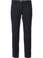 Versace Collection Tailored Cropped Trousers, Women's, Size: 40, Blue, Cotton/polyester/spandex/elastane/viscose