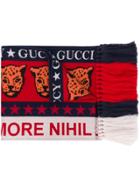 Gucci Leopard Knit Scarf - Red