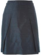 Romeo Gigli Vintage Pleat Detail Skirt, Women's, Size: 46, Blue