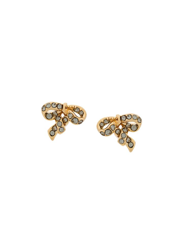 Marc Jacobs Crystal Bow Stud Earrings - Metallic