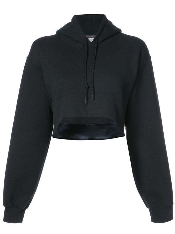 Harvey Faircloth Cropped Drawstring Hoodie - Black