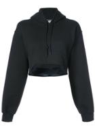 Harvey Faircloth Cropped Drawstring Hoodie - Black