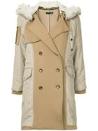 Frei Ea Fur Hood Lining Coat - Yellow