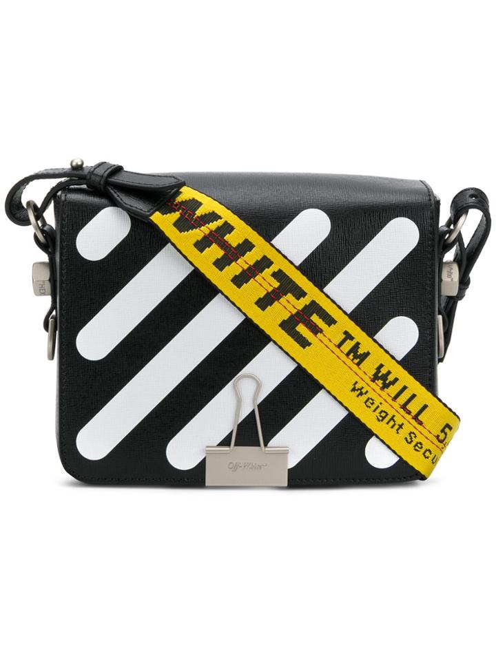Off-white Striped Crossbody Bag - Black