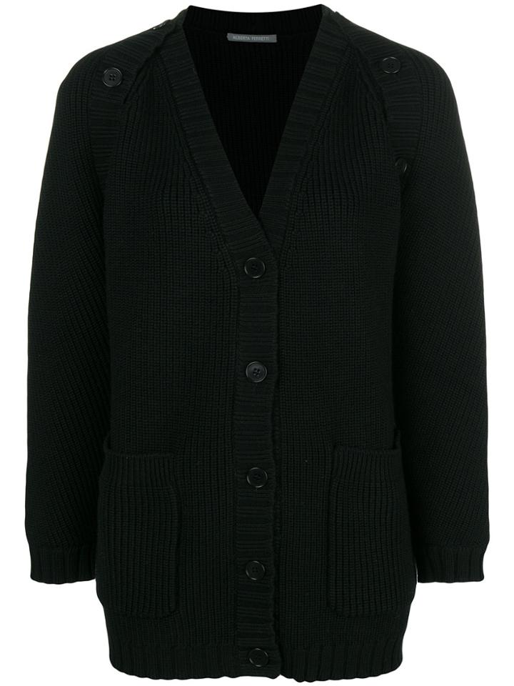 Alberta Ferretti Oversized Cardigan - Black