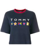 Tommy Hilfiger Cropped Logo T-shirt - Blue