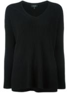 Rag & Bone V-neck Jumper, Women's, Size: Small, Black, Cashmere