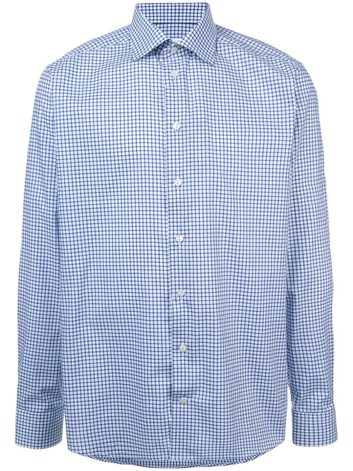 Eton Longsleeved Grid Print Shirt - Blue