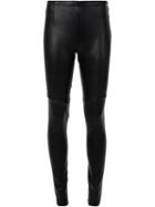 Scanlan Theodore Stretch Leather Leggings, Women's, Size: 10, Black, Calf Leather