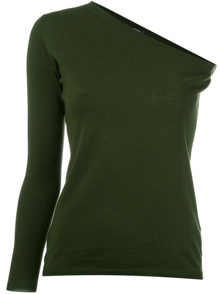 Aspesi - One-sleeve Top - Women - Cotton - 40, Women's, Green, Cotton