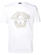 Versace Collection Medusa Stud-embellished T-shirt - White