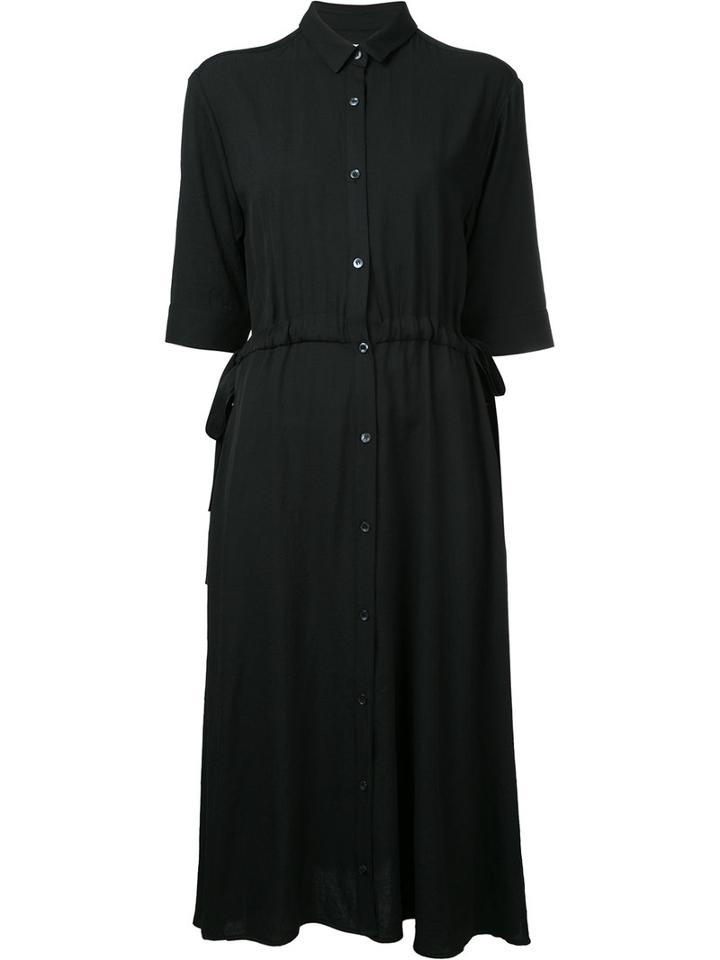 Cityshop - Cinched Shirt Dress - Women - Polyester - One Size, Black, Polyester