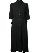 Cityshop - Cinched Shirt Dress - Women - Polyester - One Size, Black, Polyester