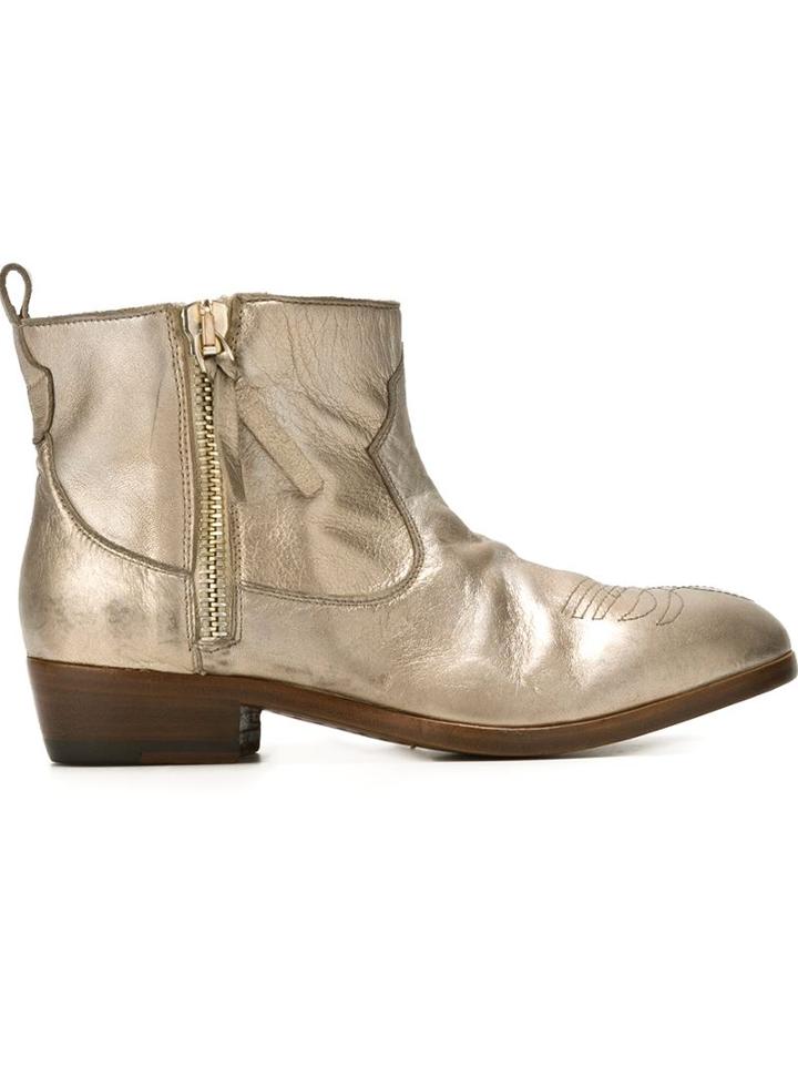 Golden Goose Deluxe Brand Metallic Ankle Boots