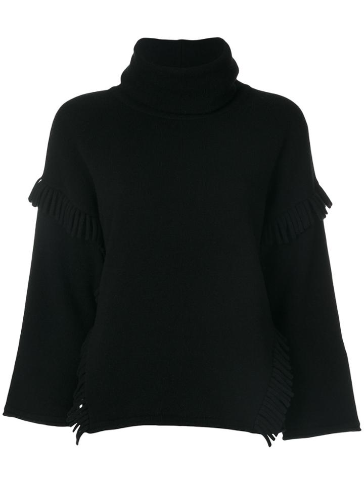 Blumarine Roll-neck Knitted Sweater - Black