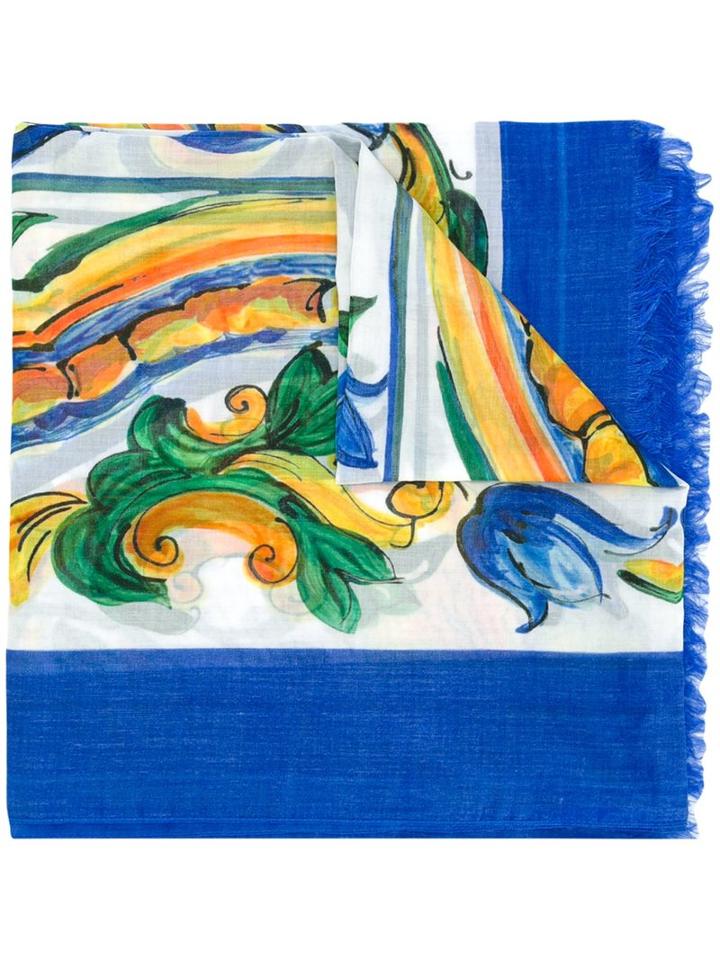 Dolce & Gabbana Hand Painted Effect Scarf