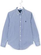 Ralph Lauren Kids - Striped Button Down Shirt - Kids - Cotton/spandex/elastane - 14 Yrs, Boy's, Blue