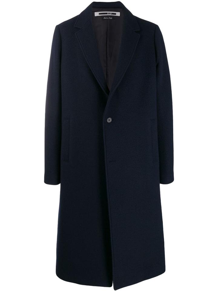 Mcq Alexander Mcqueen Long Overcoat - Blue