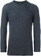 Roberto Collina Cable Knit Fitted Jumper, Men's, Size: 54, Grey, Cotton