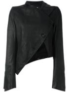 Ann Demeulemeester Asymmetric Jacket, Women's, Size: 38, Black, Leather/cotton/viscose