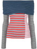 Msgm Striped Knit Top, Women's, Size: Medium, Cotton