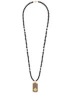 Nialaya Jewelry Dog Tag Necklace - Black