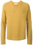 Marni V-neck Jumper, Men's, Size: 48, Yellow/orange, Polyamide/alpaca/virgin Wool
