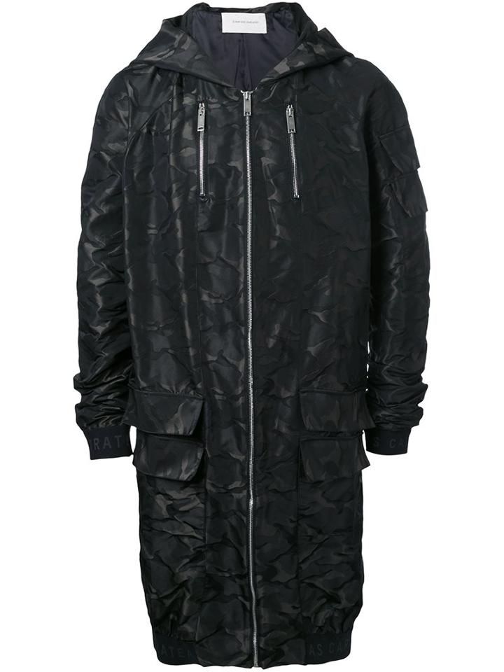 Strateas Carlucci Hooded Long Bomber Jacket, Adult Unisex, Size: Medium, Green, Polyester