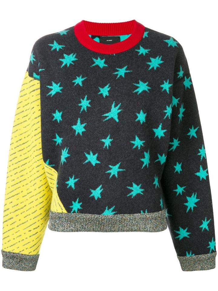 Alanui Patchwork Star Jumper - Blue