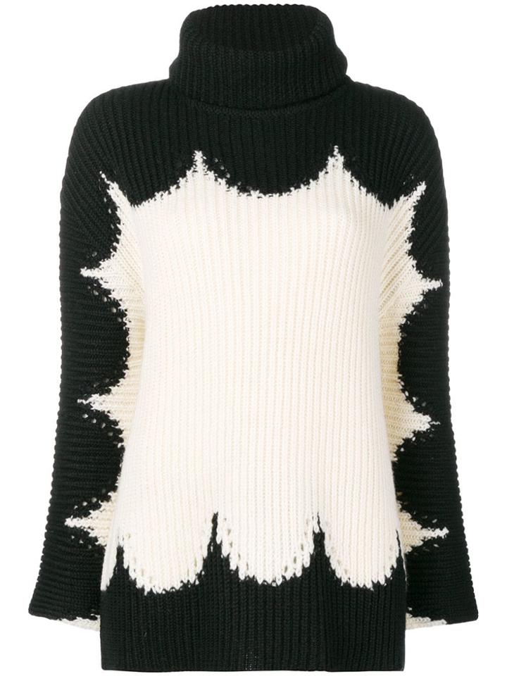 Valentino Scalloped Intarsia Jumper - Black