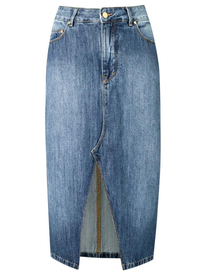 Amapô Straight Jeans Skirt - Blue