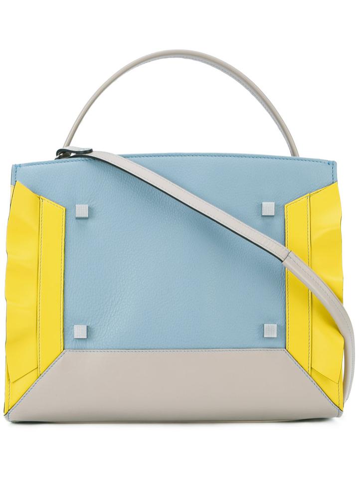 Manurina Colour Block Tote, Women's, Blue, Calf Leather