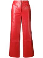 Nanushka Faux Leather Cropped Trousers - Red