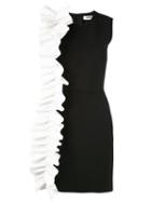 Msgm - Ruffled Detail Mini Dress - Women - Polyester/spandex/elastane - 44, Black, Polyester/spandex/elastane