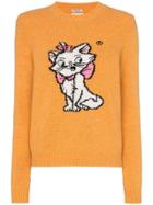 Miu Miu Long Sleeve Aristocats Intarsia Jumper - Orange