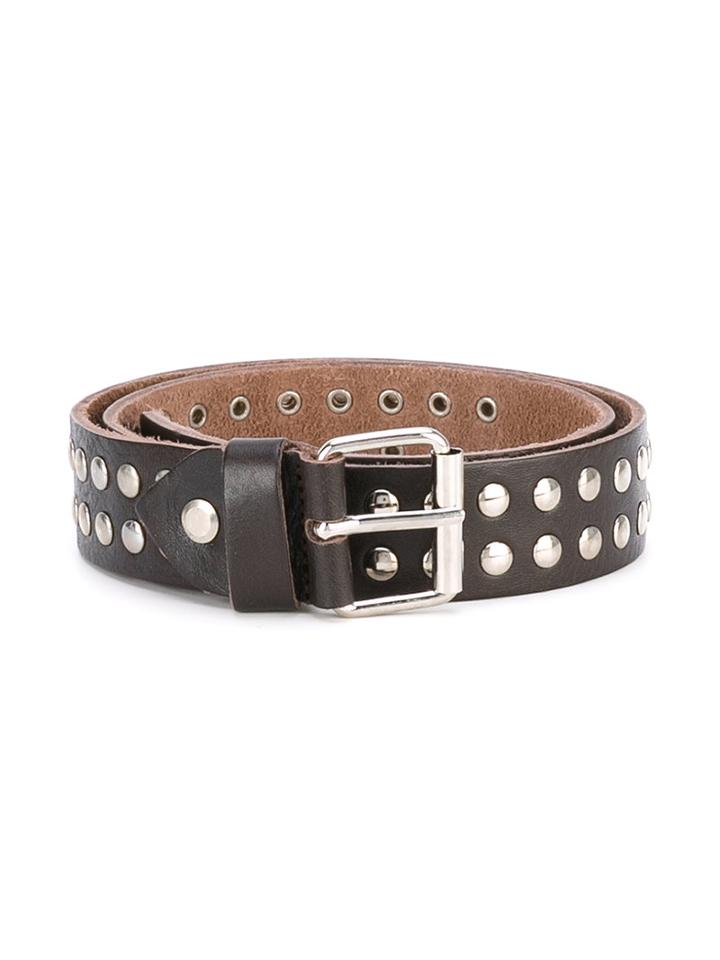 Paolo Pecora Kids - Round Studded Belt - Kids - Artificial Leather - 50 Cm, Brown