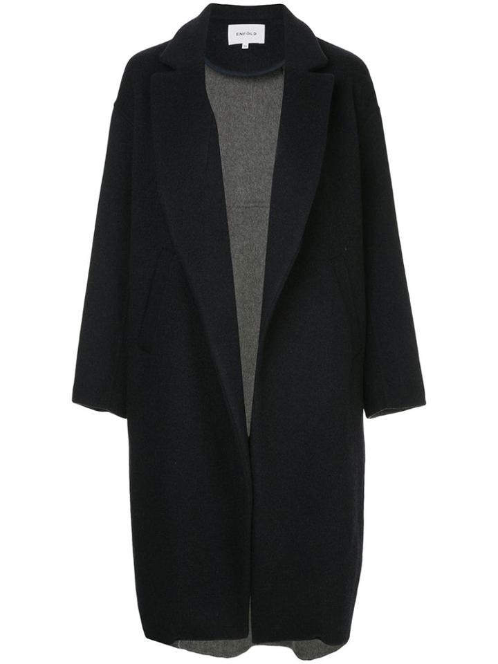 Enföld Low Button Ocercoat - Blue