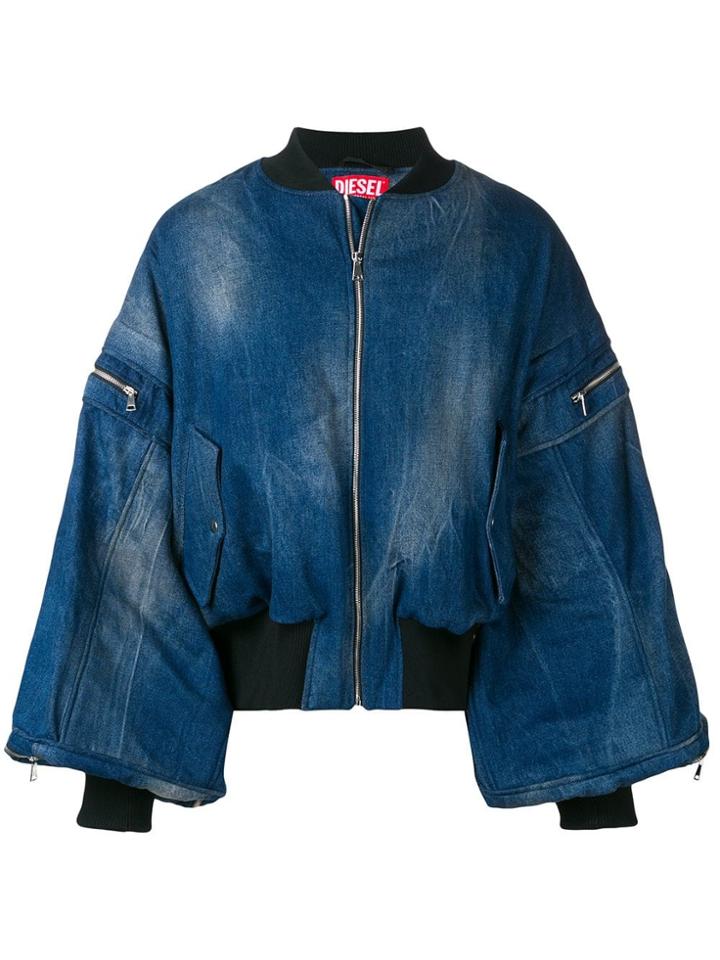 Diesel Red Tag Bomber Loose Jacket - Blue