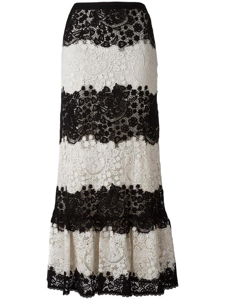 Red Valentino Lace A-line Skirt, Women's, Size: 44, Black, Cotton/polyester