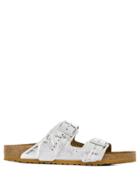 Rick Owens X Birkenstock Crinkle Effect Metallic-tone Sandals - Silver