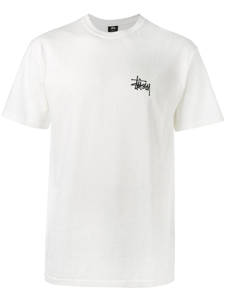 Stussy - Logo Print T-shirt - Men - Cotton - M, White, Cotton