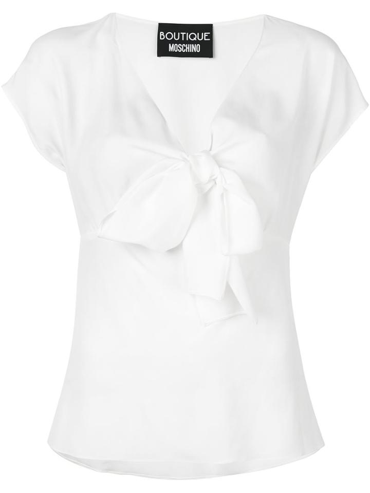 Boutique Moschino Pussy Bow Blouse, Women's, Size: 42, White, Silk/rayon