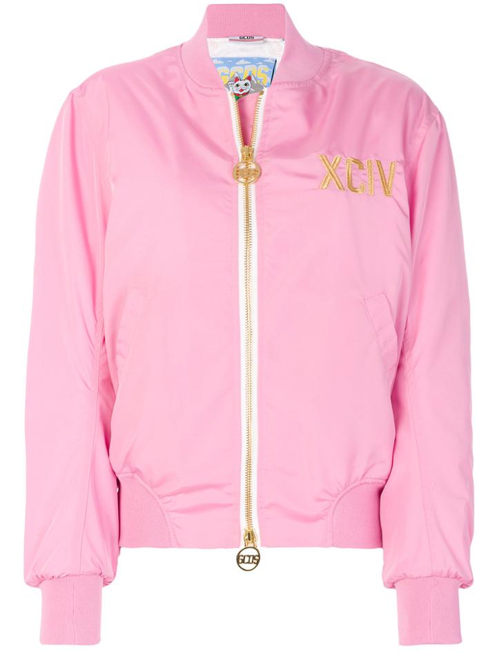 Gcds Zipped Bomber Jacket - Pink & Purple