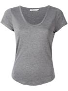 T By Alexander Wang Scoop Neck T-shirt, Women's, Size: Xs, Grey, Rayon