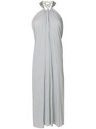 William Vintage Halterneck Draped Midi Dress - Grey