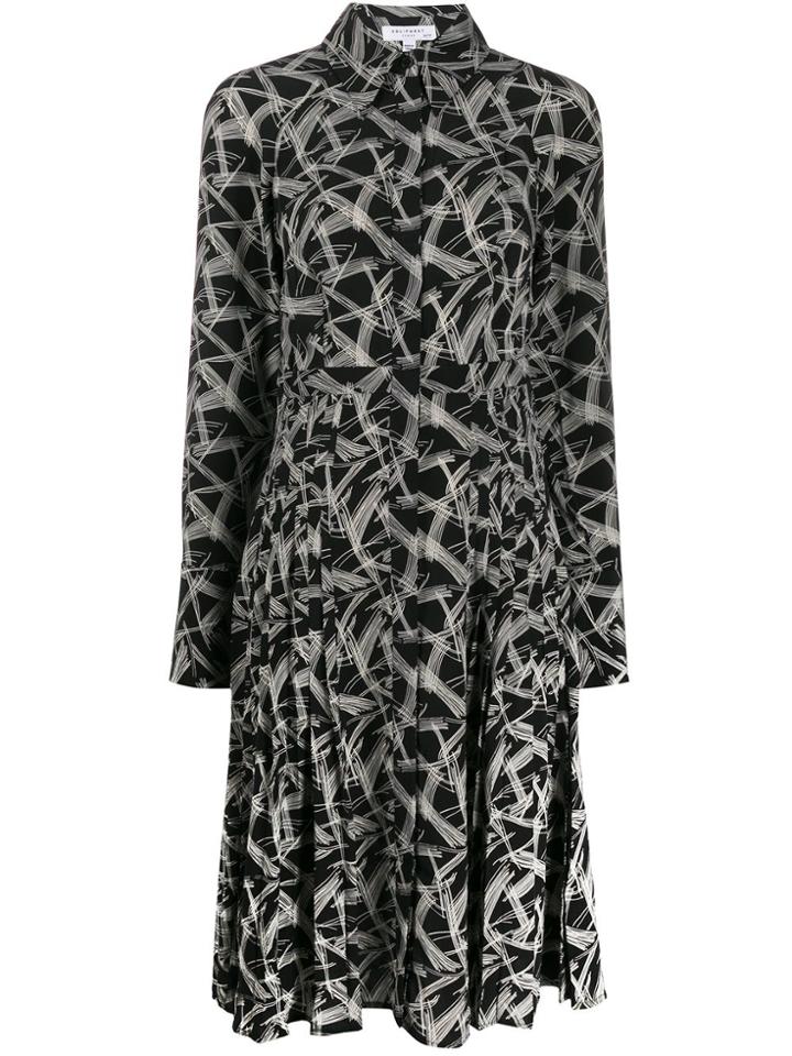 Equipment Abstract Print Midi Dress - Black