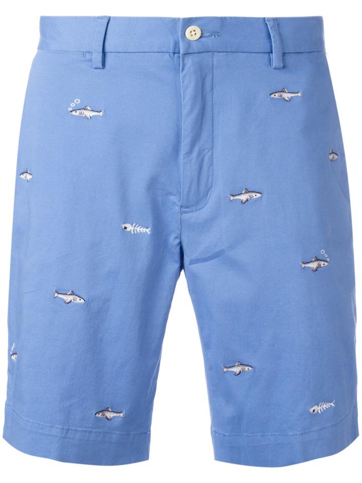Polo Ralph Lauren Fish Embroidery Chino Shorts, Men's, Size: 31, Blue, Cotton/spandex/elastane
