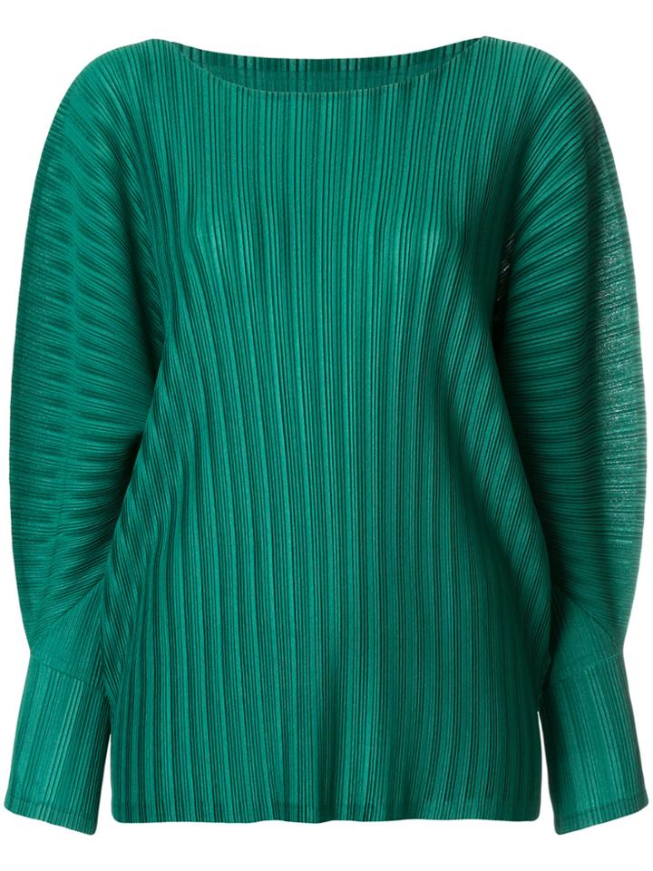 Pleats Please By Issey Miyake Structured Pleated Jumper - Green